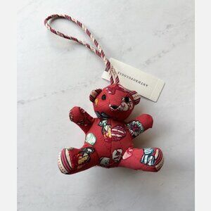 RARE! NWT Anthropologie Vera Bradley Bitty Bear Shaped Plush Bag Charm Red